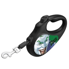 Collar Повідець-рулетка для собак WAUDOG R-leash, малюнок "Джокер Зелений", L, до 50 кг, 5 м, світловідбиваюча стрічка чорний