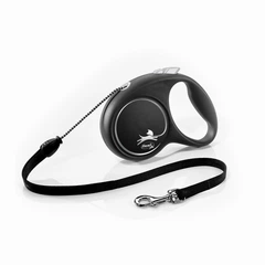 Повідець рулетка для собак Flexi Black Design M 5 м до 20 кг Чорний