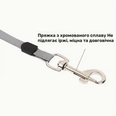 Petify Автоматичний повідець-рулетка для собак і котів Pet Dog Retractable Leash Блакитний нейлон 3 м, однокнопкове гальмо/фіксація, металевий карабін (антикорозійний), для малих і середніх порід, Артикул ТМ