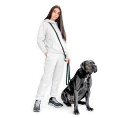 Повідець-перестібка для собак середніх порід WAUDOG Nylon «Луска», нейлоновий, 3 м × 20 мм, металеві карабіни — арт. 336-0179