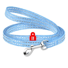 Повідець для собак WAUDOG Re-cotton блакитний, світловідбивний, XS, 10 мм × 200 см, металевий карабін, для котів і дрібних собак — Арт. 16442
