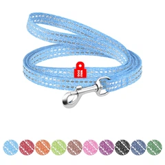 Повідець для собак WAUDOG Re-cotton блакитний, світловідбивний, XS, 10 мм × 200 см, металевий карабін, для котів і дрібних собак — Арт. 16442