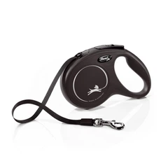 Рулетка для собак Flexi Classic М 5м/25кг, чорна (Лента) 8032220