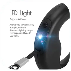 Без бренда Собачий повідець skeppy з кільцем з led підсвічуванням · автоматичний висувний повідець – рулетка для вихованц