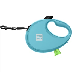 Повідець-рулетка для собак WAUDOG R-leash з контейнером M до 20 кг Блакитний