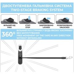 Повідець-рулетка для собак WAUDOG R-leash з контейнером M до 20 кг Блакитний