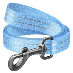 Повідець для собак і Waudog Re-cotton світловідбиваючий 20 мм х 200 см Блакитний (03092 Col)