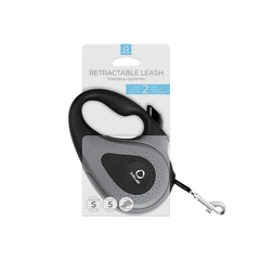 Повідець-рулетка CoLLaR для собак, розмір S, 15 кг, 5 м, світловідбивна стрічка, чорний