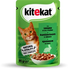 Kitekat Вологий корм (шматочки в соусі) з кроликом для котів