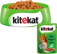 Kitekat Вологий корм (шматочки в соусі) з кроликом для котів