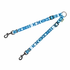 Hi Dog Повідець-роздвоювач HiDOG Вишиванка синя S 16мм 42-65см (164/1047)