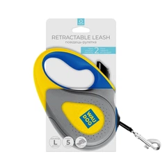 Повідець-рулетка для собак Waudog R-leash Colors of freedom L до 50 кг 5 м світловідбивна стрічка (383-4020 Col)