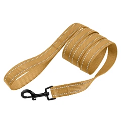 Повідець Для Собак Bronzedog Active Нейлоновий з Світловідображення Золотистий 25 мм 152 см (62/1226)