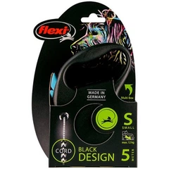 Рулетка Flexi Black Design S, для собак, 5 м, трос, синя