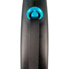 Повідець-рулетка для собак Flexi Black Design M стрічка 5 м до 25 кг Синій