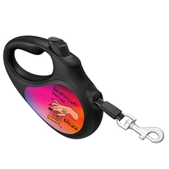 Повідець-рулетка для собак WAUDOG R-leash, малюнок "Конотопські магічні війська", L, до 50 кг, 5 м, світловідбиваюча стрічка чорний