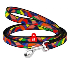 Повідець для собак нейлоновий WAUDOG Nylon, малюнок "Вітраж", Ш 10 мм, Дл 122 см