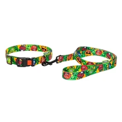 Hi Dog Повідець ТМ HiDOG "Crazy green fruits", розмір S (ширина 16мм, довжина 152см)