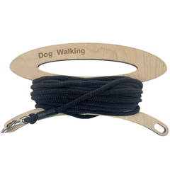 Без бренда Повідець шнур для собак Dog Walking 7 мм 10 м карабін XS чорний
