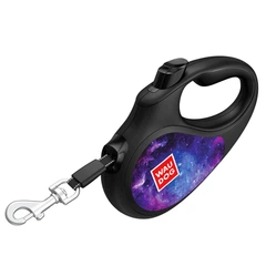 Повідець-рулетка для собак Waudog R-leash NASA21 зі світловідбивною стрічкою L до 50 кг 5 м Чорний (8126-0148-01 Col)