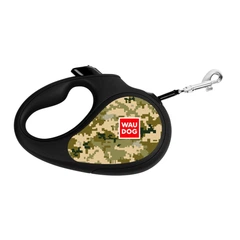 Повідець-рулетка для собак Waudog R-leash Мілітарі зі світловідбивною стрічкою M до 25 кг 5 м (382-4026 Col)