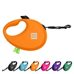 Повідець-рулетка для собак Waudog R-leash з контейнером для пакетів/світловідбивною стрічкою S до 12 кг 3 м Помаранчевий (26274 Col)
