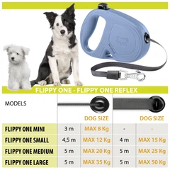 Рулетка для собак із стрічкою Ferplast Flippy One Tape L Blue