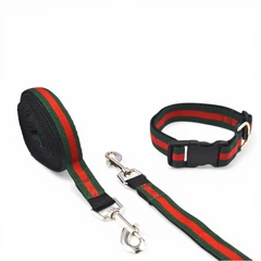 Без бренда Повідець для собак Pet & Co Gucci Д 3 м Ш 20 мм зелено-червоний