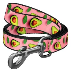 Повідець для собак нейлоновий WAUDOG Nylon, малюнок "Авокадо на рожевому", L-XXL, Ш 25 мм, Дов 300 см (762-4051)