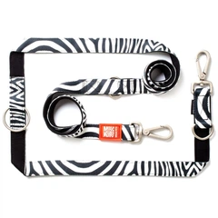 Max & Molly Urban Pets Повідець багатофункціональний Max & Molly Multi-Function Leash Zebra з принтом Зебра, M
