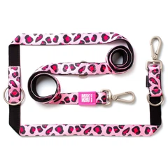 Max & Molly Urban Pets Повідець багатофункціональний Max & Molly Multi-Function Leash Leopard Pink з леопардовим принтом, M