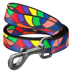 Повідець для собак нейлоновий WAUDOG Nylon, малюнок "Вітраж", Ш 20 мм, Дл 122 см