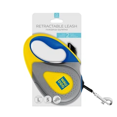 Повідець-рулетка для собак WAUDOG R-leash, малюнок "Colors of freedom", L, до 50 кг, 5 м, стрічка, що відбиває світло.
