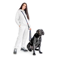 Повідець-перестібка для собак WAUDOG Nylon Mono, світловідбивний, М, Ш 20 мм, Довжина 300 см, чорний