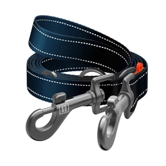 Повідець-перестібка для собак WAUDOG Nylon Mono, світловідбивний, М, Ш 20 мм, Довжина 300 см, чорний