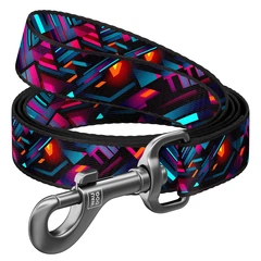 Повідець для собак нейлоновий WAUDOG Nylon малюнок Нескінченні світи S Ш 15 мм Дов 300 см