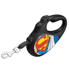 Повідець-рулетка для собак Waudog R-leash Супермен Герой зі світловідбивною стрічкою L до 50 кг 5 м Чорний (8126-1008-01 Col)