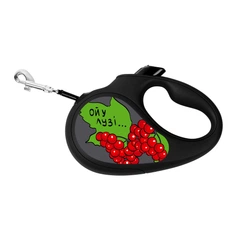 Повідець-рулетка WAUDOG R-leash стрічковий малюнок "Калина" M 50 кг 5 м (2917400179671)