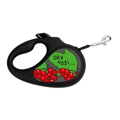 Повідець-рулетка WAUDOG R-leash стрічковий малюнок "Калина" M 50 кг 5 м (2917400179671)