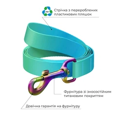 Повідець WAUDOG Nylon Recycled "Градієнт Блакитний" S (4823089365244)
