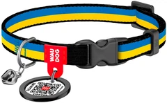 Нашийник для котів нейлоновий Collar WAUCAT з QR паспортом Colors of freedom пластиковий фастекс XS 20 - 30 см (5210-4020Collar)