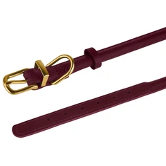 Нашийник для Собак Круглий Шкіряний BronzeDog Premium Crazy Бордовий 7 мм 18-25 см (002117)