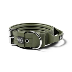Широкий надміцний нашийник для собак з ручкою BullyBillows Pin Collar Handle 5 cm M: 50 мм, ОШ 43-50 см Зелений