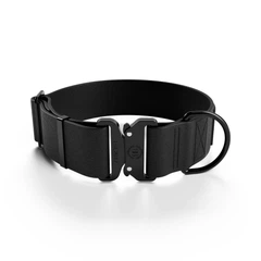 Біотановий бойовий широкий нашийник для собак BullyBillows Billowthane Combat Collar 5 cm M: 50 мм, ОШ 35-48 см Чорний