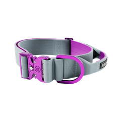 Тактичний широкий полегшений нашийник із ручкою для собак BullyBillows Lighter Combat Collar Handle 5 cm S: 50 мм, ОШ 40-50 см Сірий