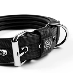Надміцний нашийник для собак з ручкою BullyBillows Pin Collar Handle 4 cm M: 40 мм, ОШ 43-50 см Чорний