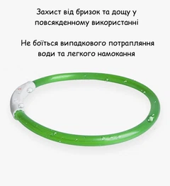 Без бренду Світлодіодний нашийник для собак з USB зарядкою та трьома режимами підсвічування регульований S 35 см зелений 29802
