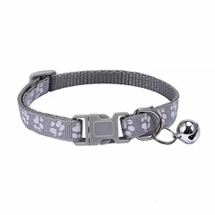 Нашийник для котів Pet Style "Лапка" 19-33 см Сірий