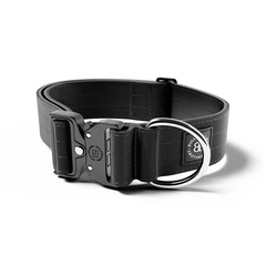 Тактичний широкий нашийник для собак BullyBillows Combat Collar No Handle 5 cm M: 50 мм, ОШ 35-48 см Чорний