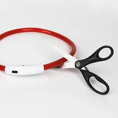Світлодіодний LED нашийник Lesko L-18 Red L USB водовідштовхувальний, що світиться, для собак і котів